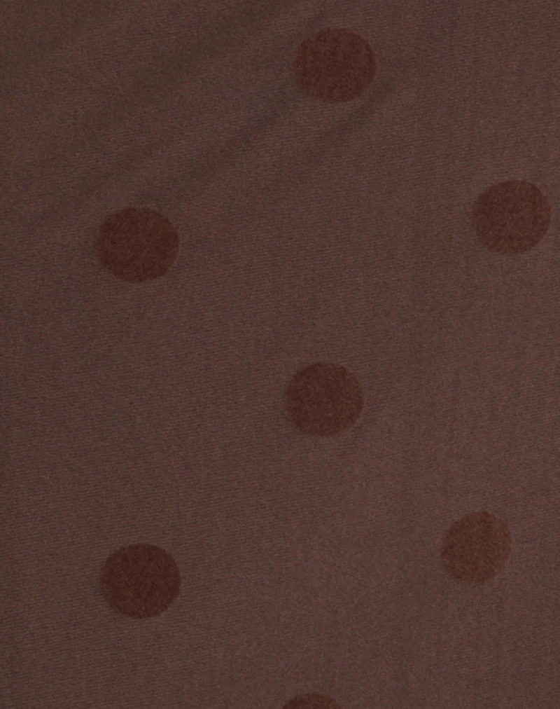 Rosaga Maxi Dress in Big Polka Flock Brown