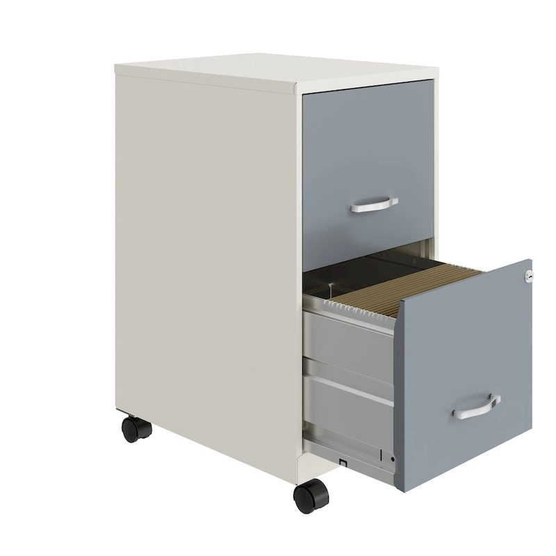 Space Solutions Pearl White 2-drawer Mobile File Cabinet