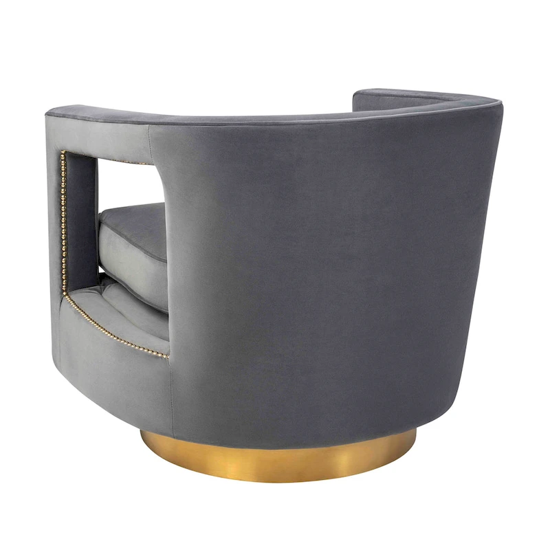 Stark Modern Velvet Swivel Accent Chair