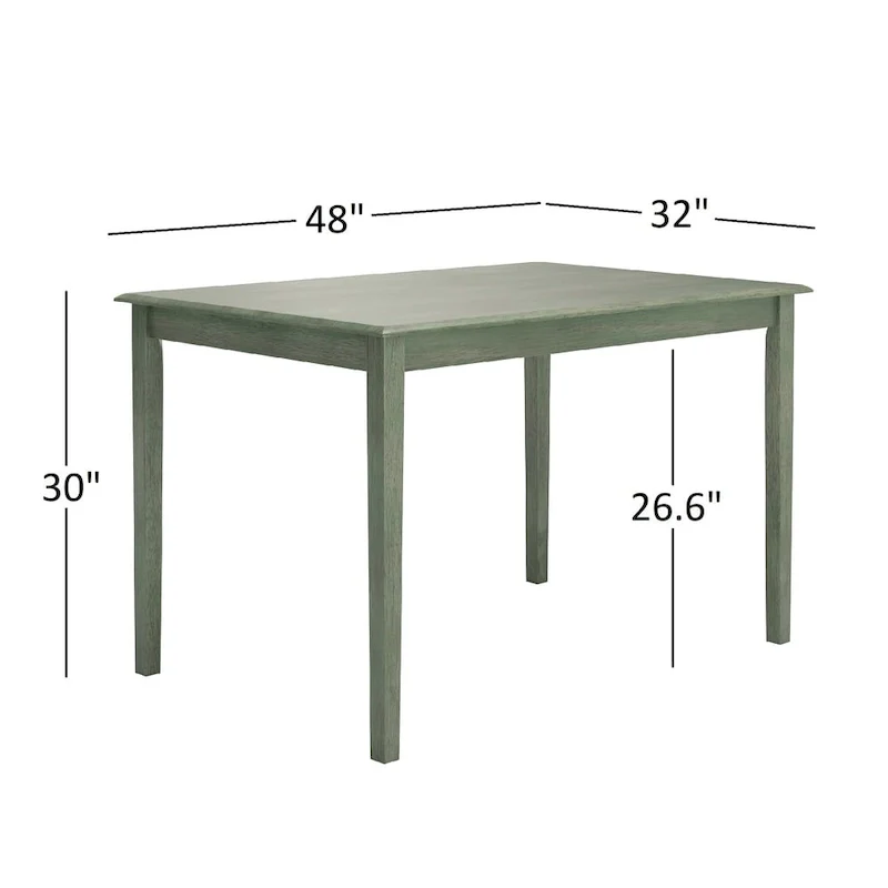 Wilmington II 48-Inch Rectangular Antique Sage Green 5-Piece Dining Set by iNSPIRE Q Classic
