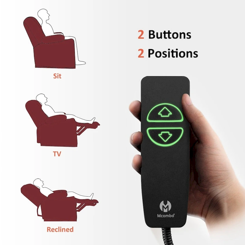 MCombo Electric PowerRecliner Chair with Massage & Heat, Plush Fabric 8015