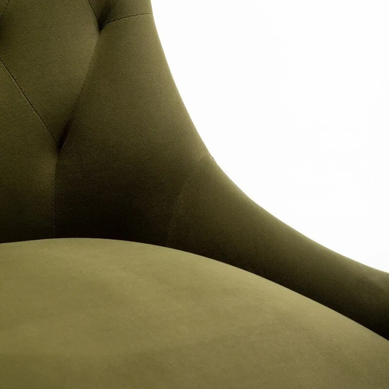 Modern Dining Chairs Set of 2, Upholstered Accent Chair Tufted Back Armless Chair with Back Pull