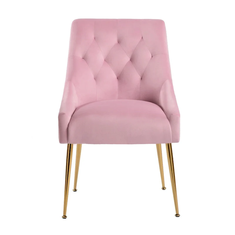 XINMICS Mid-Century Modern Velvet Dining Chair, Upholstered Parsons Chair, Set of 2