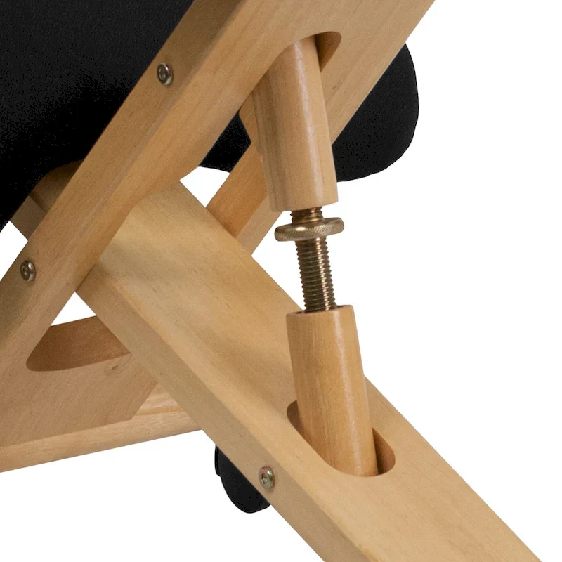 Wooden Ergonomic Kneeling Office Chair in Fabric