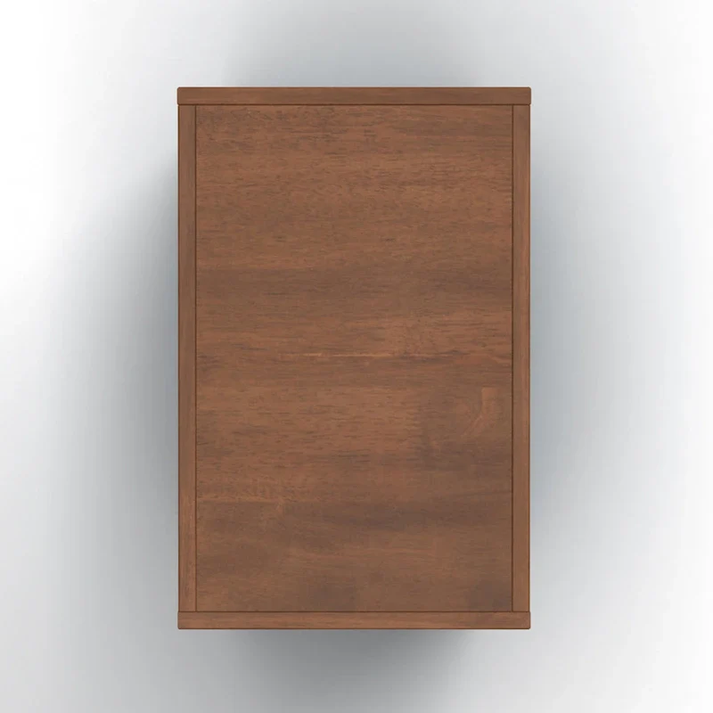 Bridgevine Home Nantucket 14 inch Chairside Table, No Assembly Required, Blue Denim and Whiskey Finish