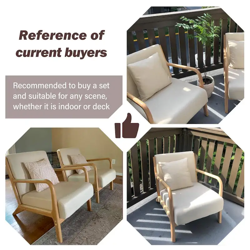 AECOJOY Mid Century Modern Living Room Reading Comfy Lounge Chairs