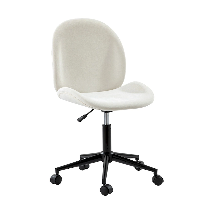 Ines Modern 0ffice Chair 360Whirling Armless With Metal Base by HULALA HOME