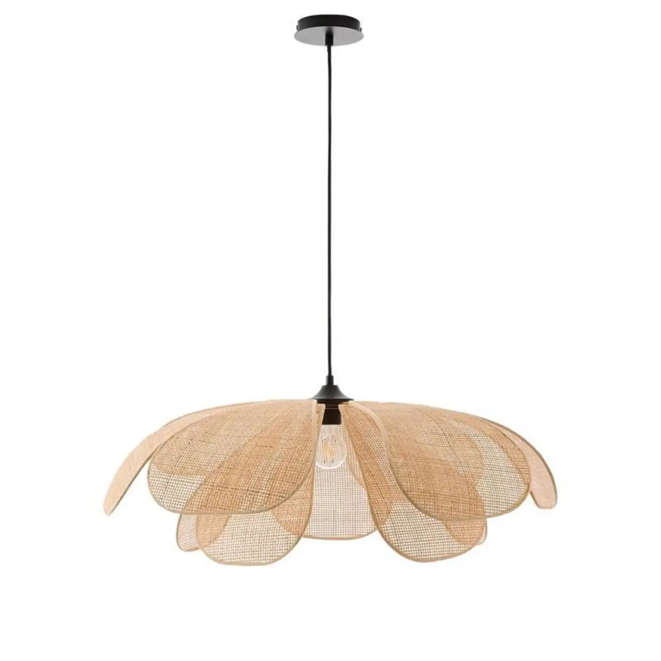 Designer Handmade Floral Led Pendant Lamp with Rattan Petals