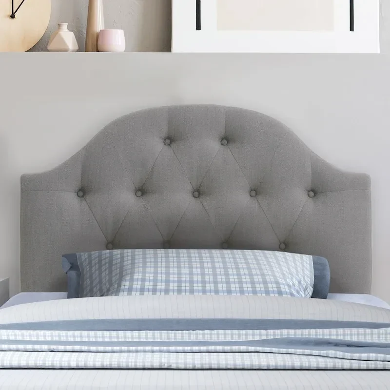 Diamond Tufted Fabric Arched Panel Headboard - Twin