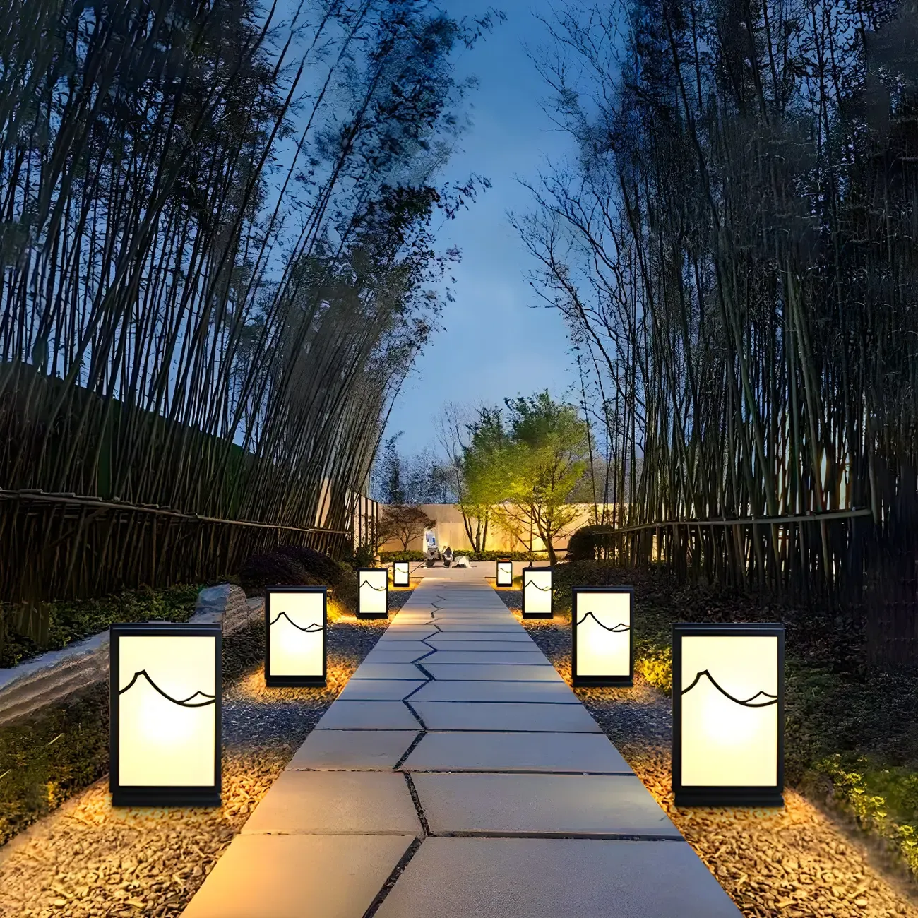 Sophisticated Rectangle Vertical White Shade Post Cap Light