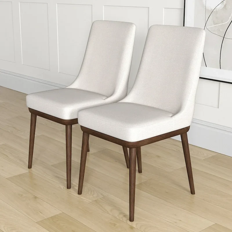 Grayson Mid Century Modern Beige Dining Chair (Set of 2)
