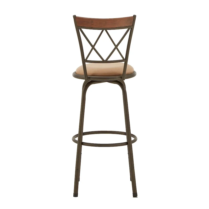 Verona Adjustable Bronze Finish X-Back Metal and Wood Trim 3pc Pack Stools by iNSPIRE Q Classic