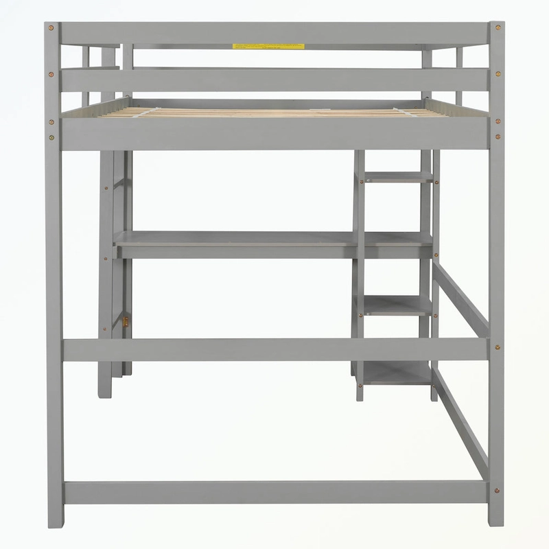 Full Loft Bed with Desk and Shelves