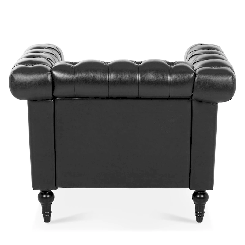 Black Modern 39 Tufted Accent Chair with Nailheads