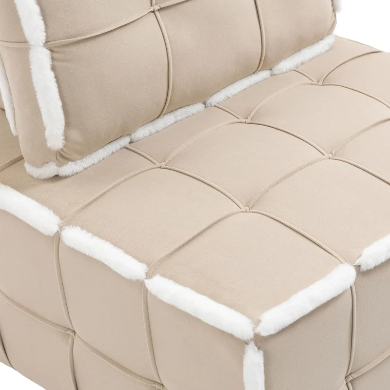 Upholstered Deep Seat Armless Chair Accent Single Lazy Sofa Lounge