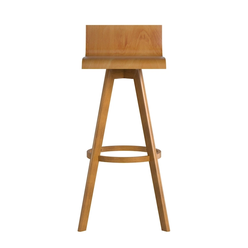 Ellery Mid-Century Modern Swivel Wood Stool (Set of 2) iNSPIRE Q Modern