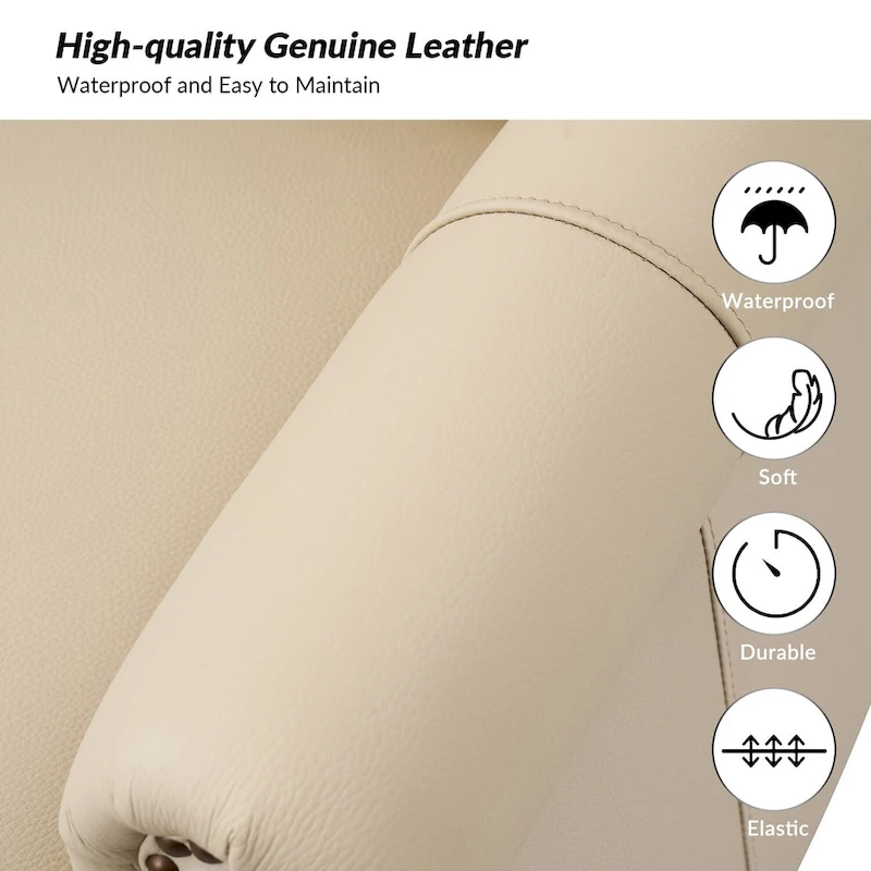 Gerhard Genuine Leather Armchair with Nailhead Trims and Removable Cushion Set of 2 by HULALA HOME