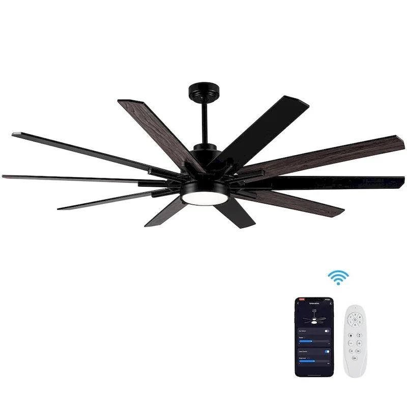 72 in.W Integrated LED Smart Ceiling Fan with Remote Control