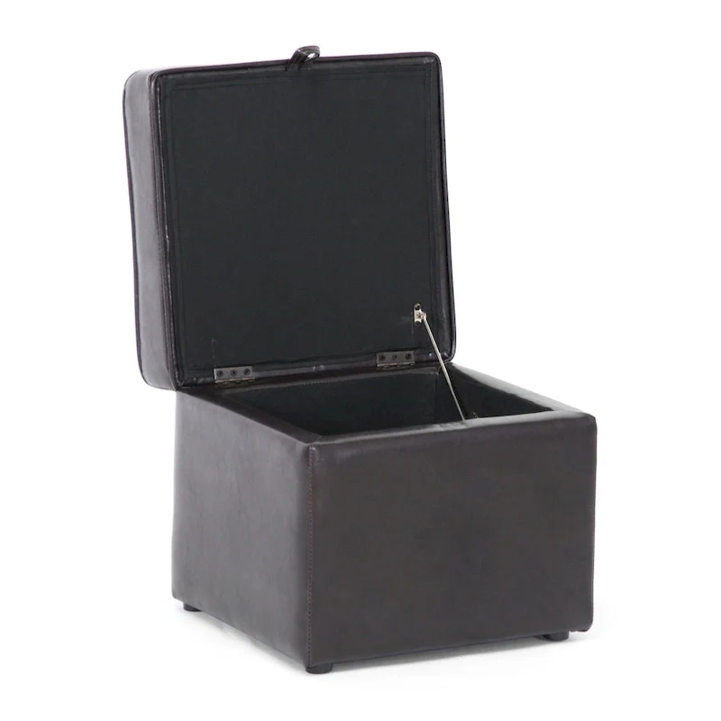 Sydney Dark Brown Faux Leather Ottoman