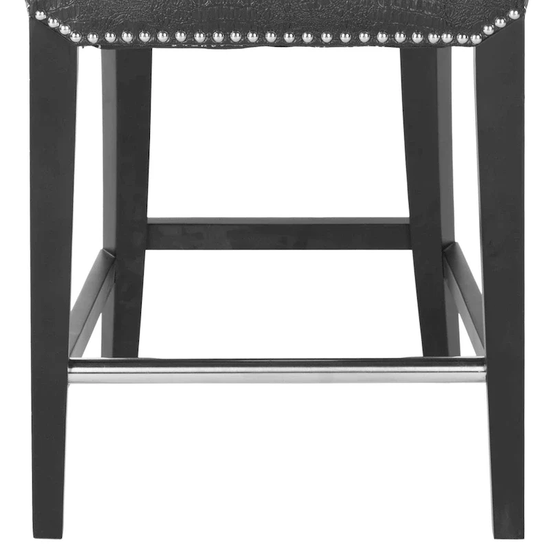 SAFAVIEH Jenelle Black Faux Leather 23-inch Counter Stool - 18.7 W x 23 D x 36.4 H - 19Wx23Dx36H