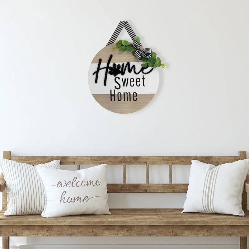 Home Sweet Home Paw Print Wall Sign - 15.75