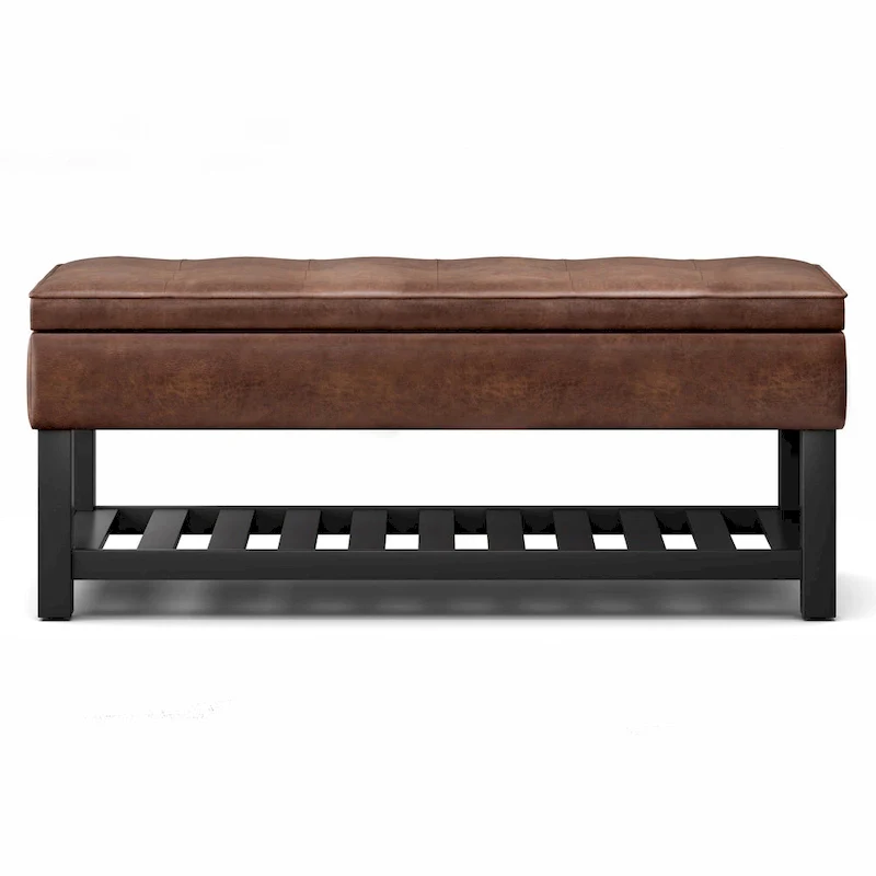 WYNDENHALL Essex 44 inch Wide Transitional Rectangle Ottoman Bench