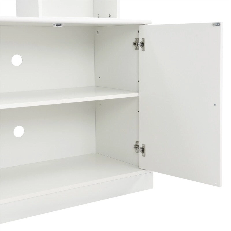 4-Piece Wall Unit Entertainment Center Set with Bookshelf , Versatile TV Stand with Adjustable Shelf, Media Console with Bridge