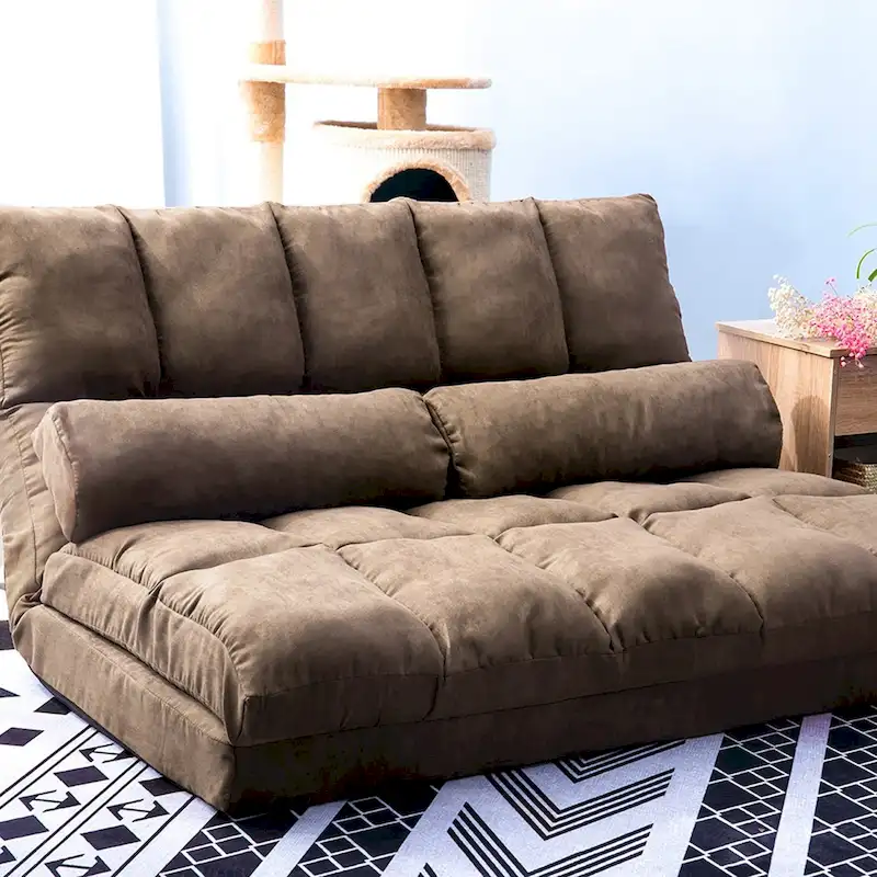 Chaise Lounge Sofa Floor Couch with Two Pillows