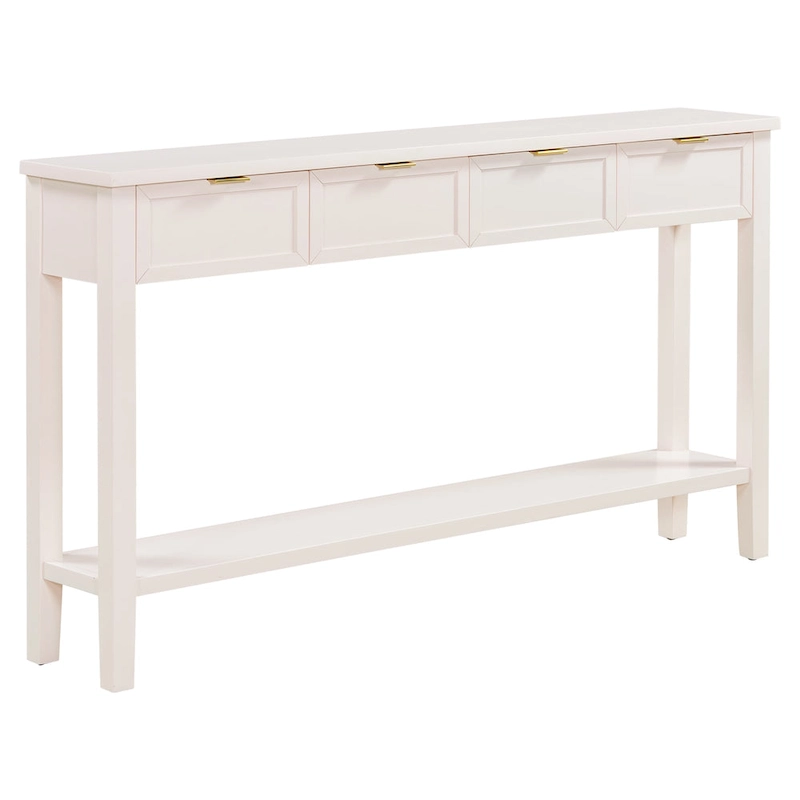 High-Quality Entryway Console Table with 4 Spacious Drawers & 1 Bottom Shelf
