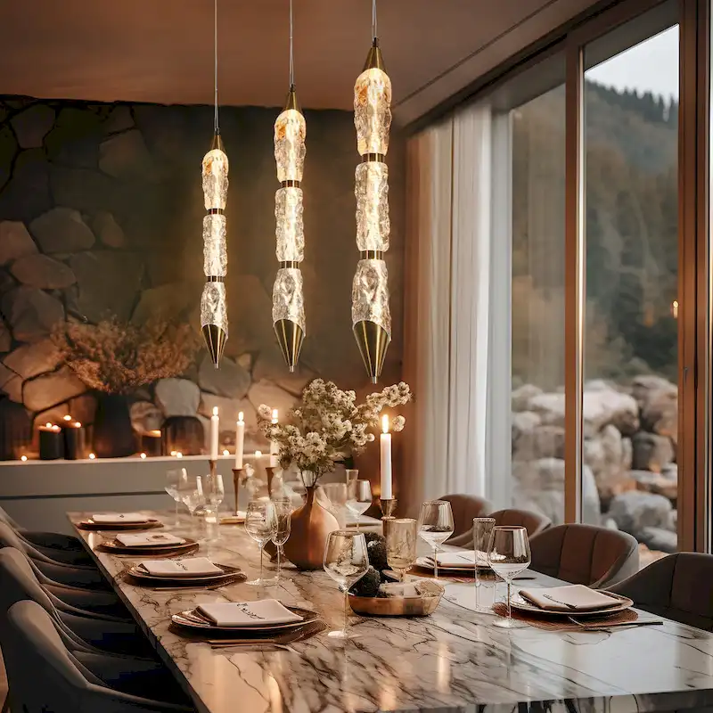 Modern LED 1-Light Gold Pendant Light for Kitchen Island Living Room