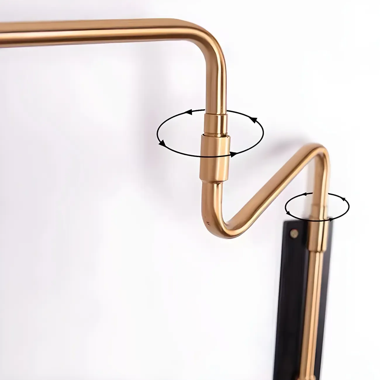 Modern Black Shade Brass Swing Arm Wall Light