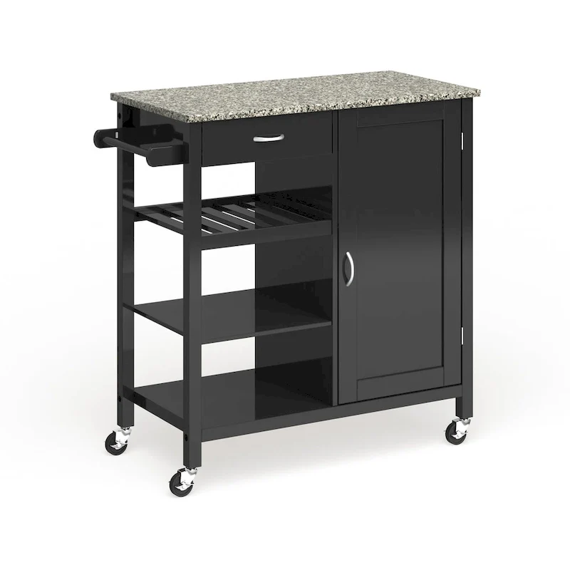 Ringsby Wooden 3-shelf Kitchen Cart