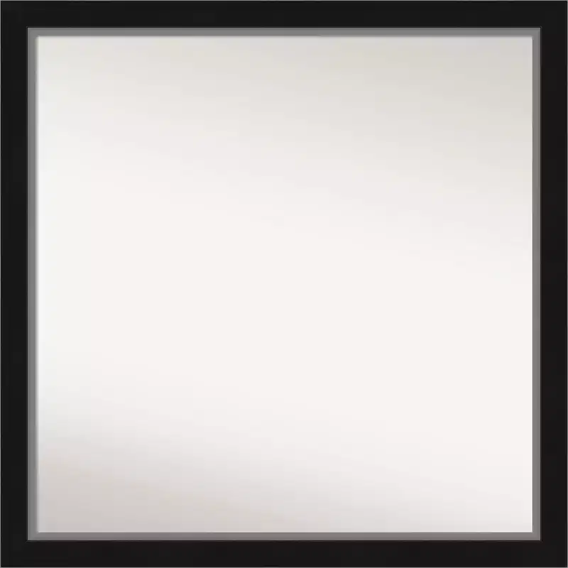 29" x 29" Non-Beveled Eva Black Silver Narrow Wall Mirror - Amanti Art