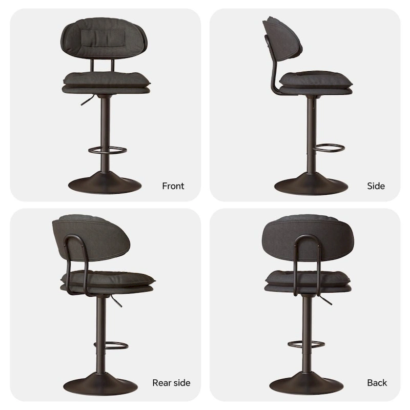 Set of 2 Swivel Bar Stools Adjustable Counter Height