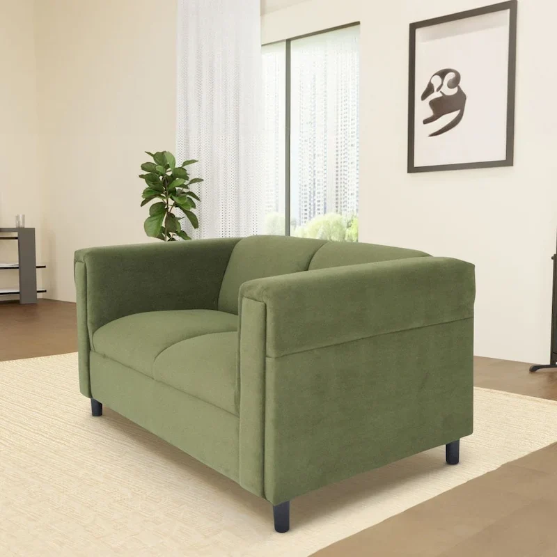 Coast to Coast Sofas Mid Century Modern Loveseat Sofa Solid Wood Frame Upholstered