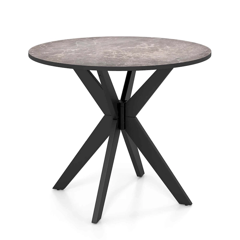 Costway Round Dining Table 36  Faux Marble Tabletop Rubber Wood Legs - See Details