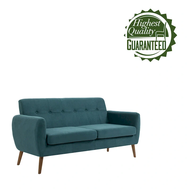 Two-Seater Sofa (Small), Fabric, Rubberwood