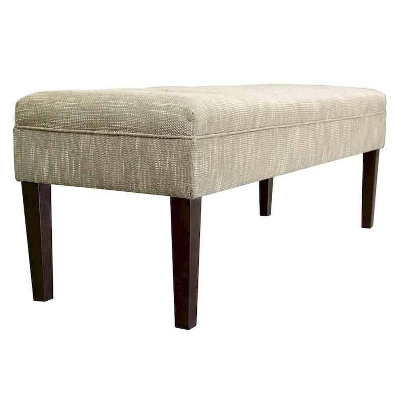 Casual Beige Upholstered Living Room Bench