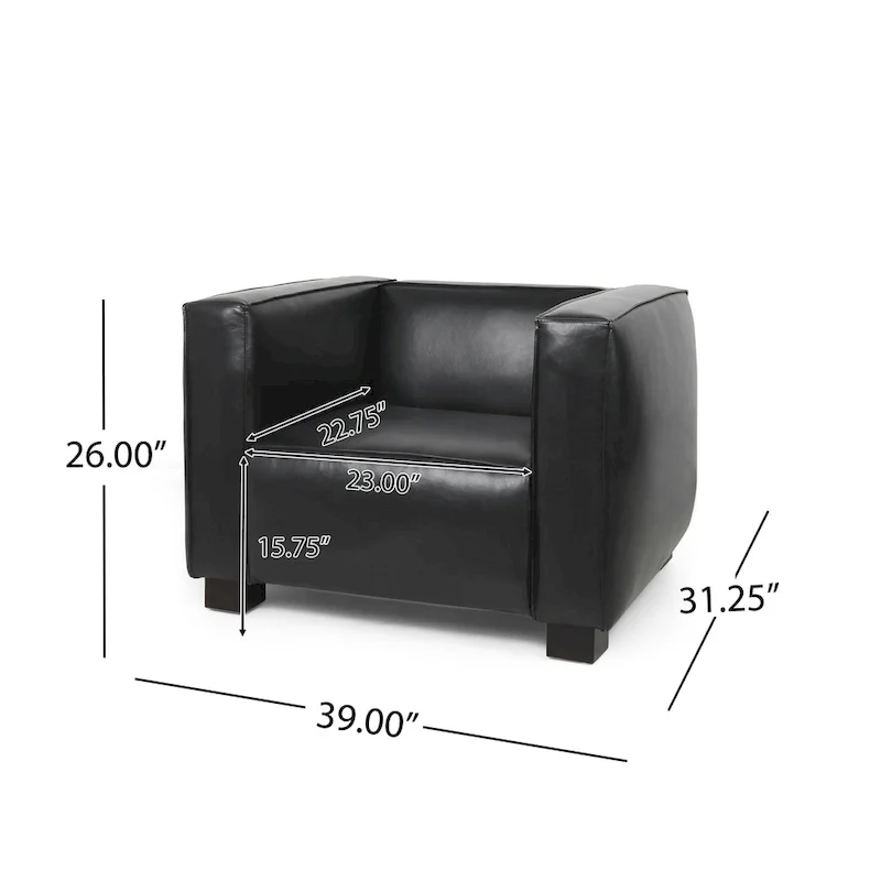 Goyette Faux Leather Club Chair