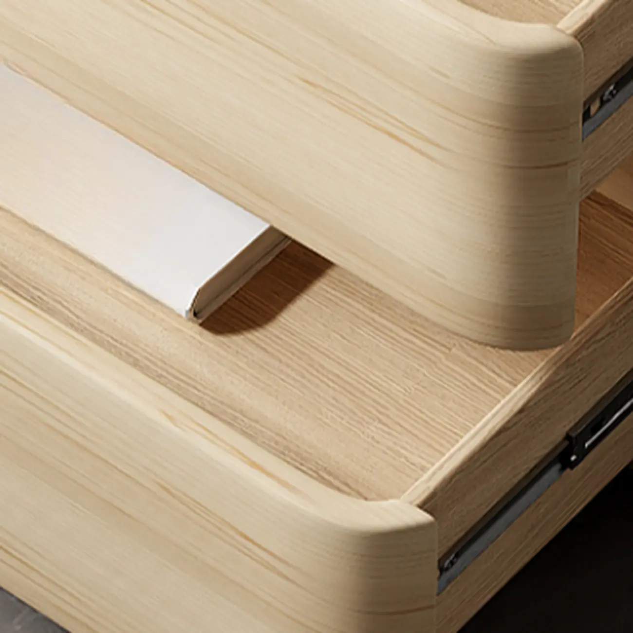 Modern Stone Top Wooden White Bedside Table 2 Drawers