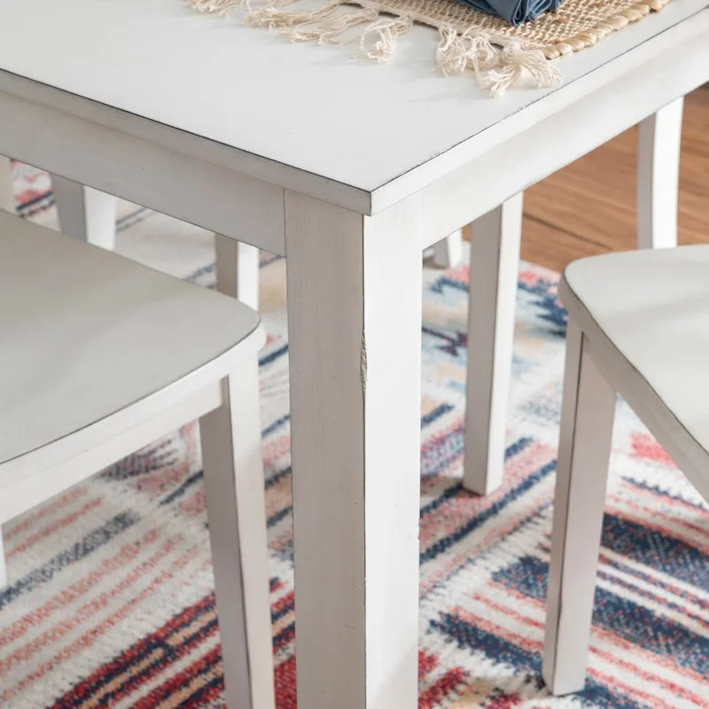 Harrow 5-piece White Farmhouse Dining Set