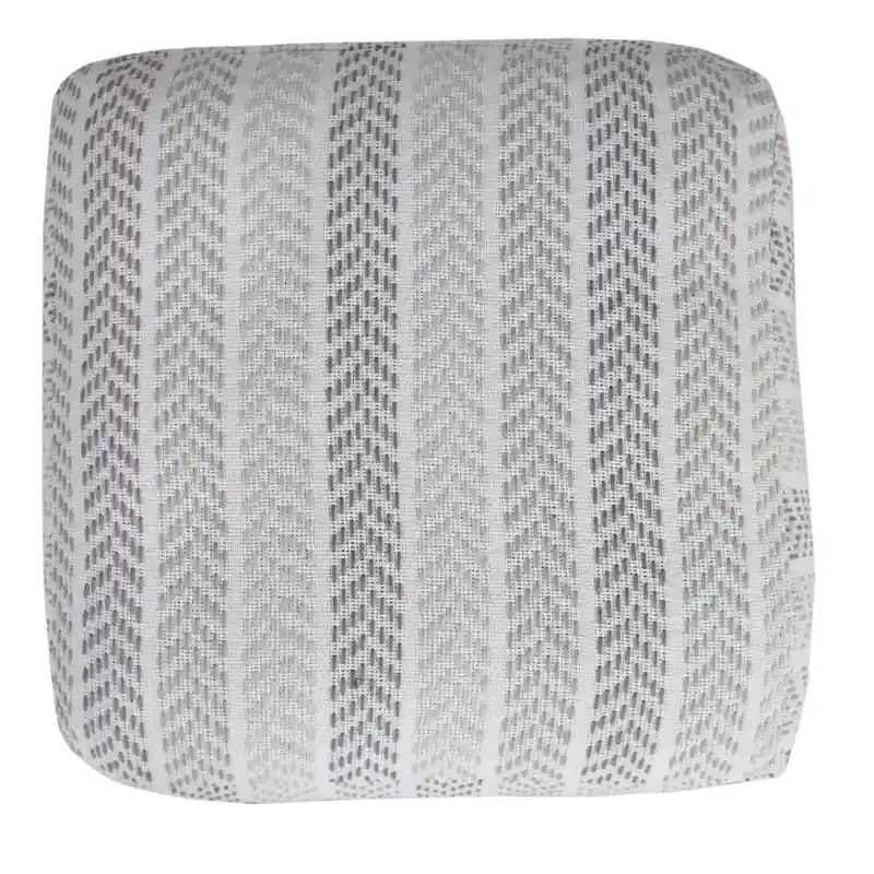 HomeRoots 18 Gray 100% Cotton Ottoman