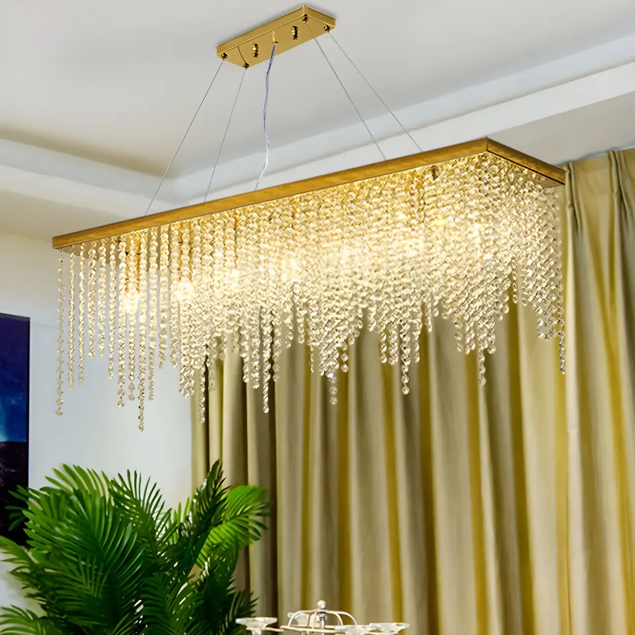Kitchen Luxury Modern Gold Crystal Pendant Light