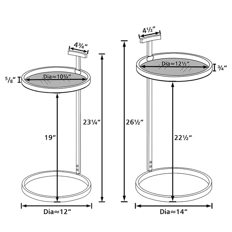 Round Metal Accent Table & C Table
