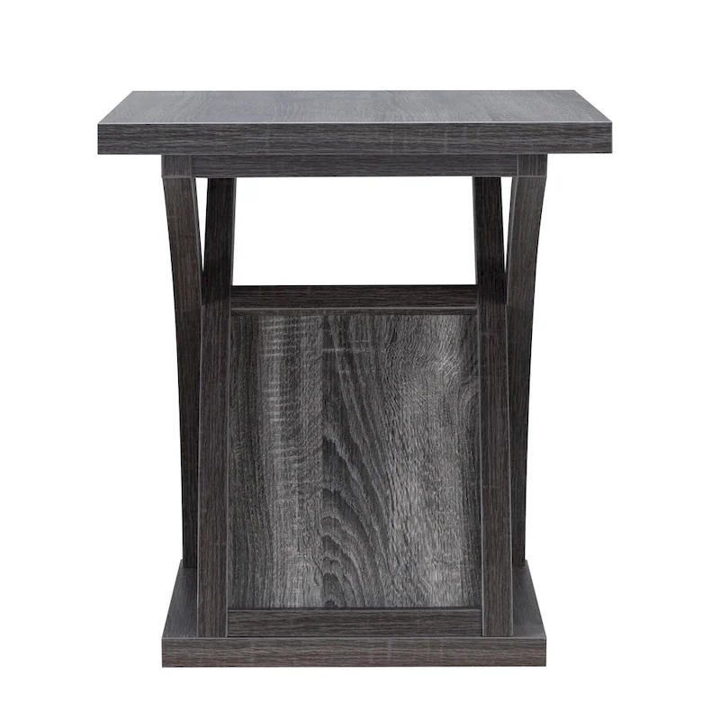 DH BASIC Transitional Distressed Grey 22-inch 1-Shelf End Table by Denhour