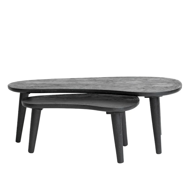 Oblong Wood Nesting Coffee Tables - 43.0L x 21.0W x 15.0H