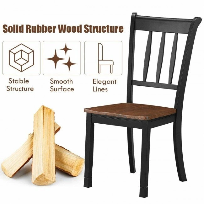 2 Pieces Solid Whitesburg Spindle Back Wood Dining Chairs - 18 x 21 x 38.5( L x D x H )
