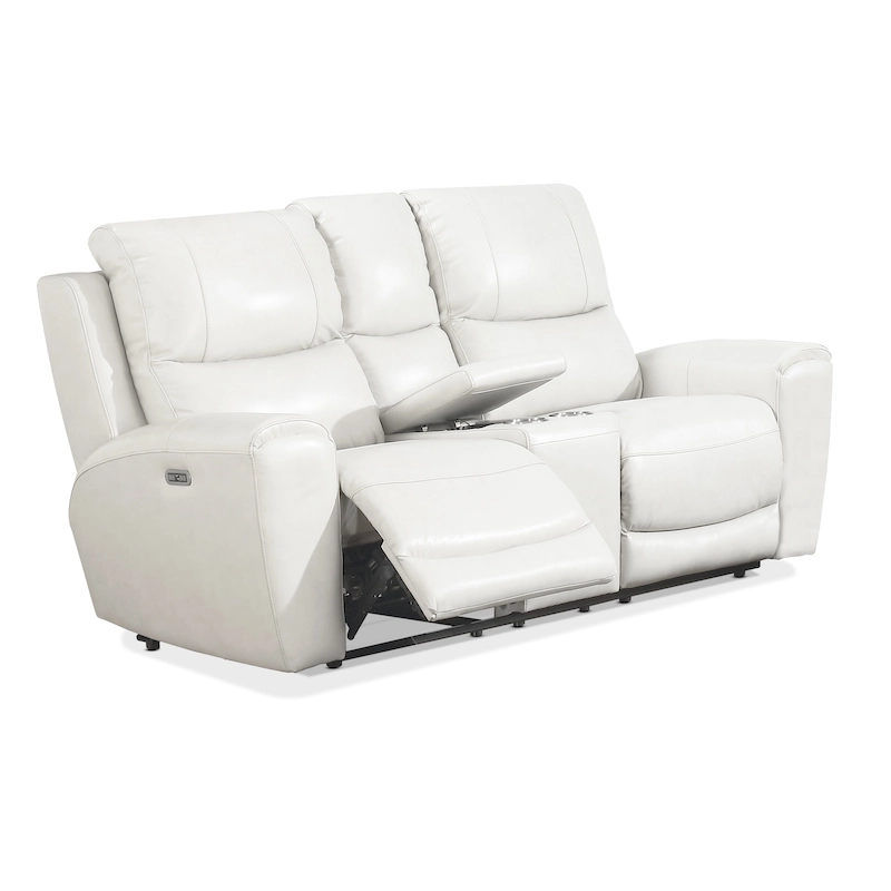 Copper Grove Fyti Top Grain Leather Power Reclining Loveseat with Storage Console