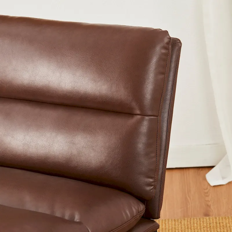 Glitzhome 30.25H Modern Soft PU Leather Armless Accent Chair