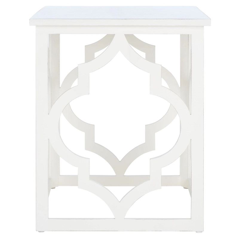SAFAVIEH Grayce Trellis Silver Leaf End Table. - 19  W x 19  D x 23  H - 19Wx19Dx23H